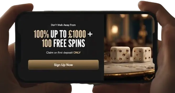 Harrys Casino mobile site displayed on a smartphone screen to demonstrate mobile accessibility.